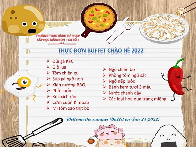 Kịch bản kế hoạch tổ chức tiệc buffet cho trẻ mầm non 2023